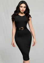 Women's Summer Solid Color Sleeveless Bodycon Dress