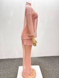Plus Size Knit Cardigan Wide-Leg Trousers Two-Piece Set