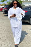 Women's Casual White Shirt Trousers Two-Piece Set
