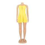 Women's Summer Strap Lace-Up Short Dress