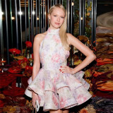 Women's Spring Printed Halter Neck Backless A-line Mini Dress