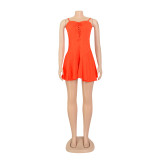 Women's Summer Strap Lace-Up Short Dress