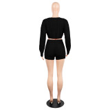 Women's Knit Sweater Shorts Nightclub Two-Piece Set