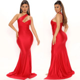 Women's Summer Slash Shoulder Strap Evening Dress
