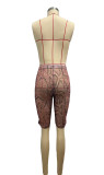 Women trendy stretchy animal print cropped pants