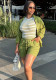 African Print Long-Sleeve Shirt Shorts Two-Piece Set