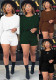 Women's Knit Sweater Shorts Nightclub Two-Piece Set