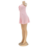 Women's Summer Strap Lace-Up Short Dress