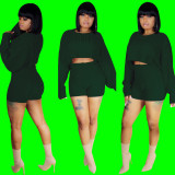 Women's Knit Sweater Shorts Nightclub Two-Piece Set