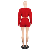 Women's Knit Sweater Shorts Nightclub Two-Piece Set