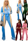 Women's Autumn Winter Velvet Zipper Pocket Two Piece Tracksuit