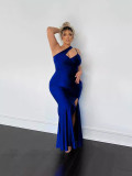 Women's Summer Slash Shoulder Strap Evening Dress