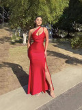 Women's Summer Slash Shoulder Strap Evening Dress