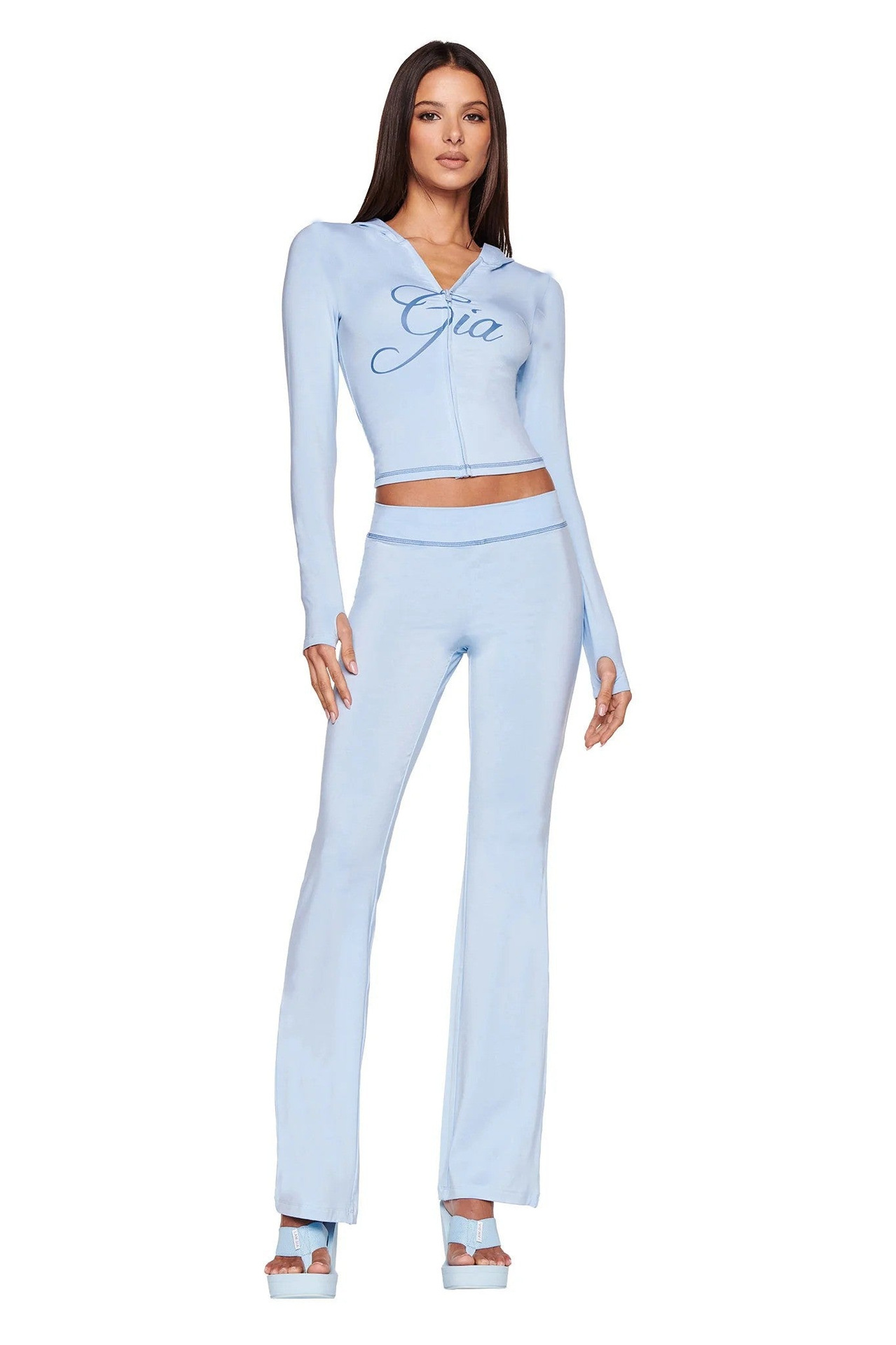 Women Strapless Top and Casual trousers two-piece set