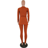 Women slit Ribbed sexy Top and Pant two-piece set