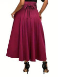 Women solid long skirt