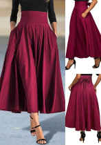 Women solid long skirt