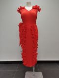 Plus Size Women Solid Pleated Dress