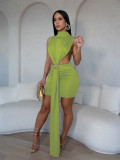 Women spring high collar sexy party sleeveless Bodycon Dress