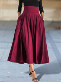 Women solid long skirt