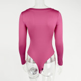 Women's Slim-Fit U-Neck Long-Sleeve Bodysuit