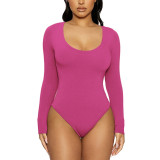 Women's Slim-Fit U-Neck Long-Sleeve Bodysuit