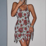 Women's Metallic Sequin V-Neck Sexy Pleated Dress