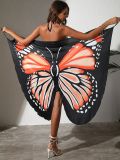 Women's Butterfly Print Strap Beach Dress