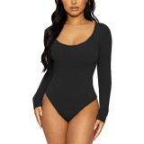 Women's Slim-Fit U-Neck Long-Sleeve Bodysuit