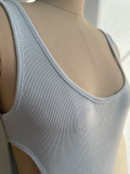 Women's Knitted Strap Bodysuit Skirt Set