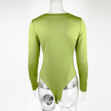 Women's Slim-Fit U-Neck Long-Sleeve Bodysuit