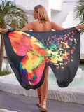 Women's Butterfly Print Strap Beach Dress