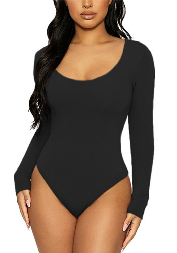 Women's Slim-Fit U-Neck Long-Sleeve Bodysuit