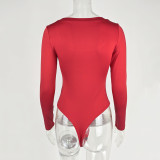 Women's Slim-Fit U-Neck Long-Sleeve Bodysuit