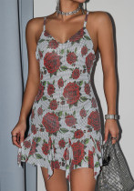 Women's Metallic Sequin V-Neck Sexy Pleated Dress