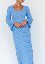 Women's Sexy Hollow Long-Sleeve Knit Sweater Dress