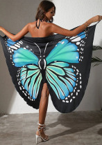 Women's Butterfly Print Strap Beach Dress