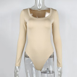 Women's Slim-Fit U-Neck Long-Sleeve Bodysuit