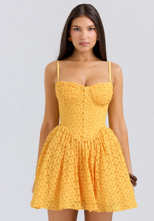 Women's Lace Jacquard A-Line Mini Dress