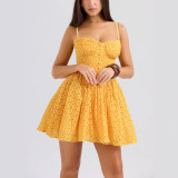 Women's Lace Jacquard A-Line Mini Dress