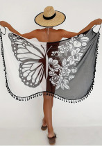 Women's See Through Beach Cover-Up Butterfly Wrap Skirt