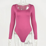Women's Slim-Fit U-Neck Long-Sleeve Bodysuit