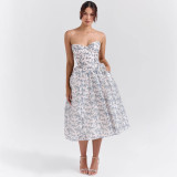 Women's Summer Chic & Elegant Strapless Midi Dress