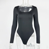 Women's Slim-Fit U-Neck Long-Sleeve Bodysuit