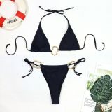 Women's Halter Neck Low-Waist Two-Piece Bikini Set