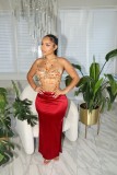 Women's Satin Slit Slim Skirt