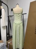 Women's U-Neck Strap Backless Chiffon Dress
