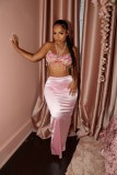 Women's Satin Slit Slim Skirt