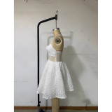 Women's Strap Floral A-Line Mini Wedding Dress
