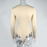 Women's Slim-Fit U-Neck Long-Sleeve Bodysuit